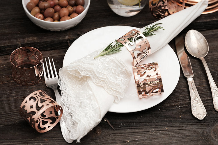 Copper Napkin Rings set/4 | Vintage Inspired - Sumiye Co