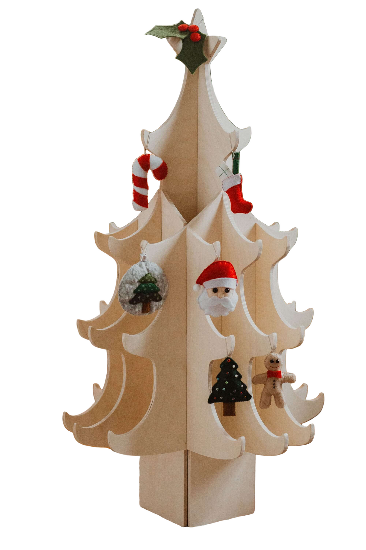 Montessori Wooden Christmas Tree & Felt Ornaments Set - Sumiye Co