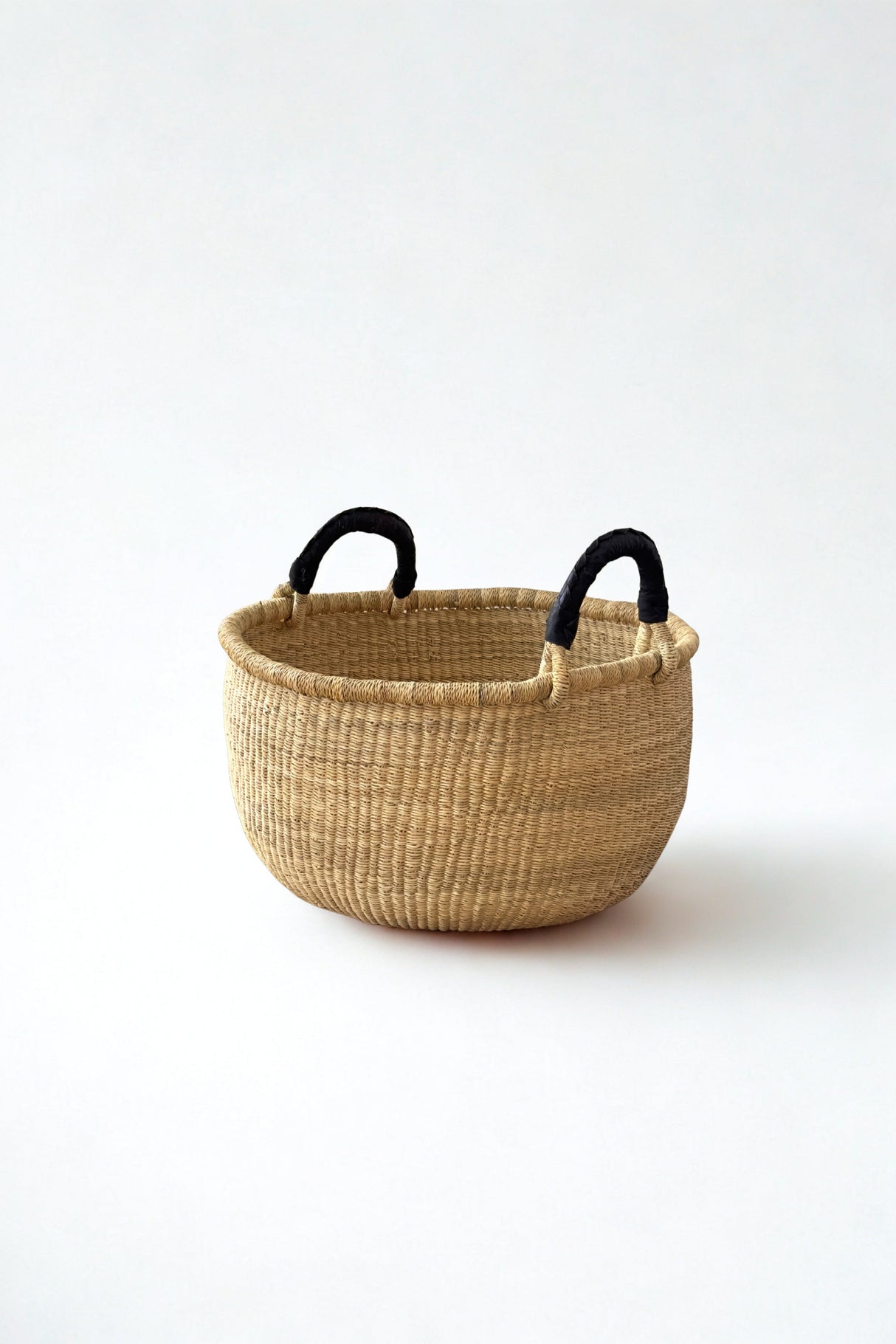 Handwoven Natural Bolga Basket - Large Round