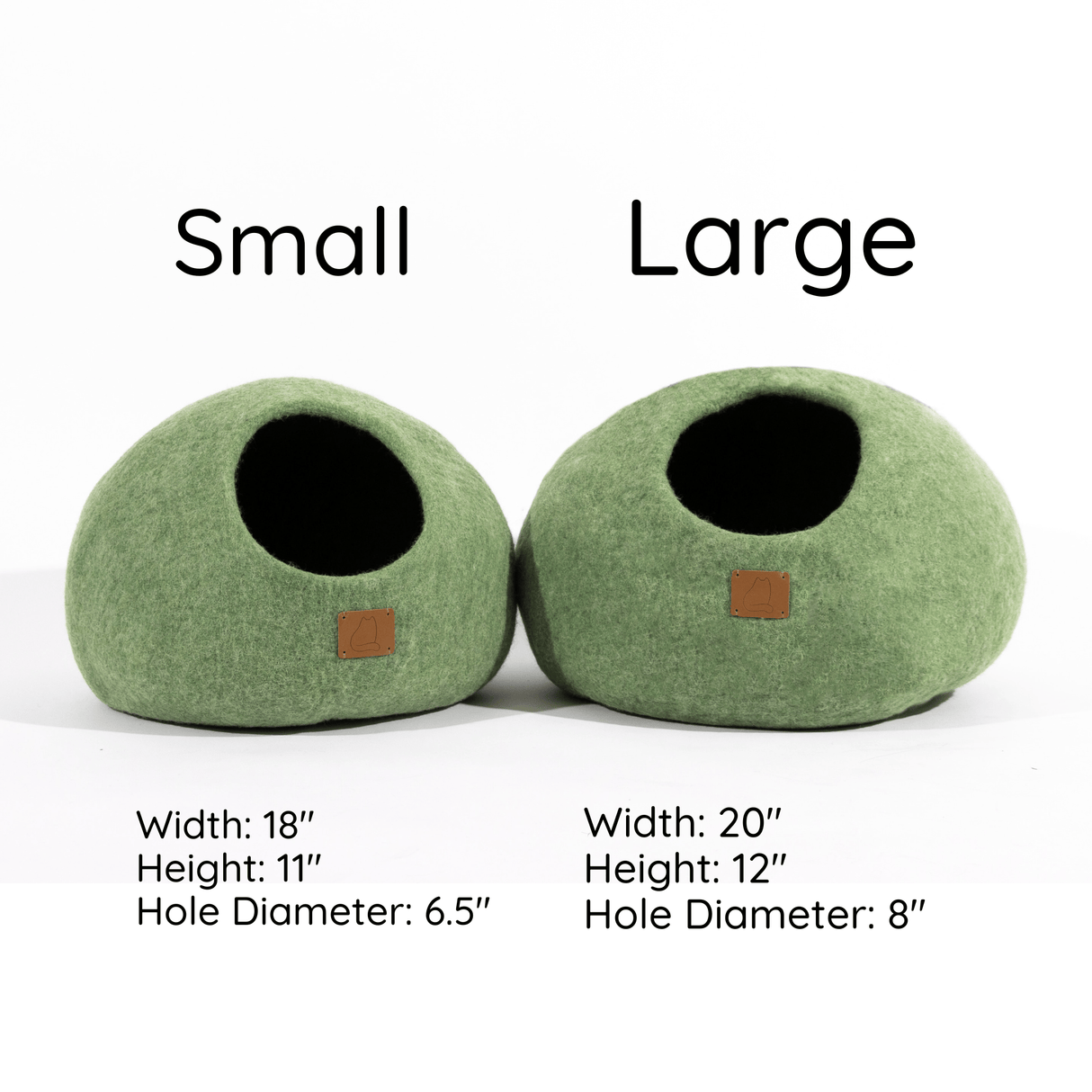 Premium Felted Wool Cat Cave Bed - Snow White - Sumiye Co