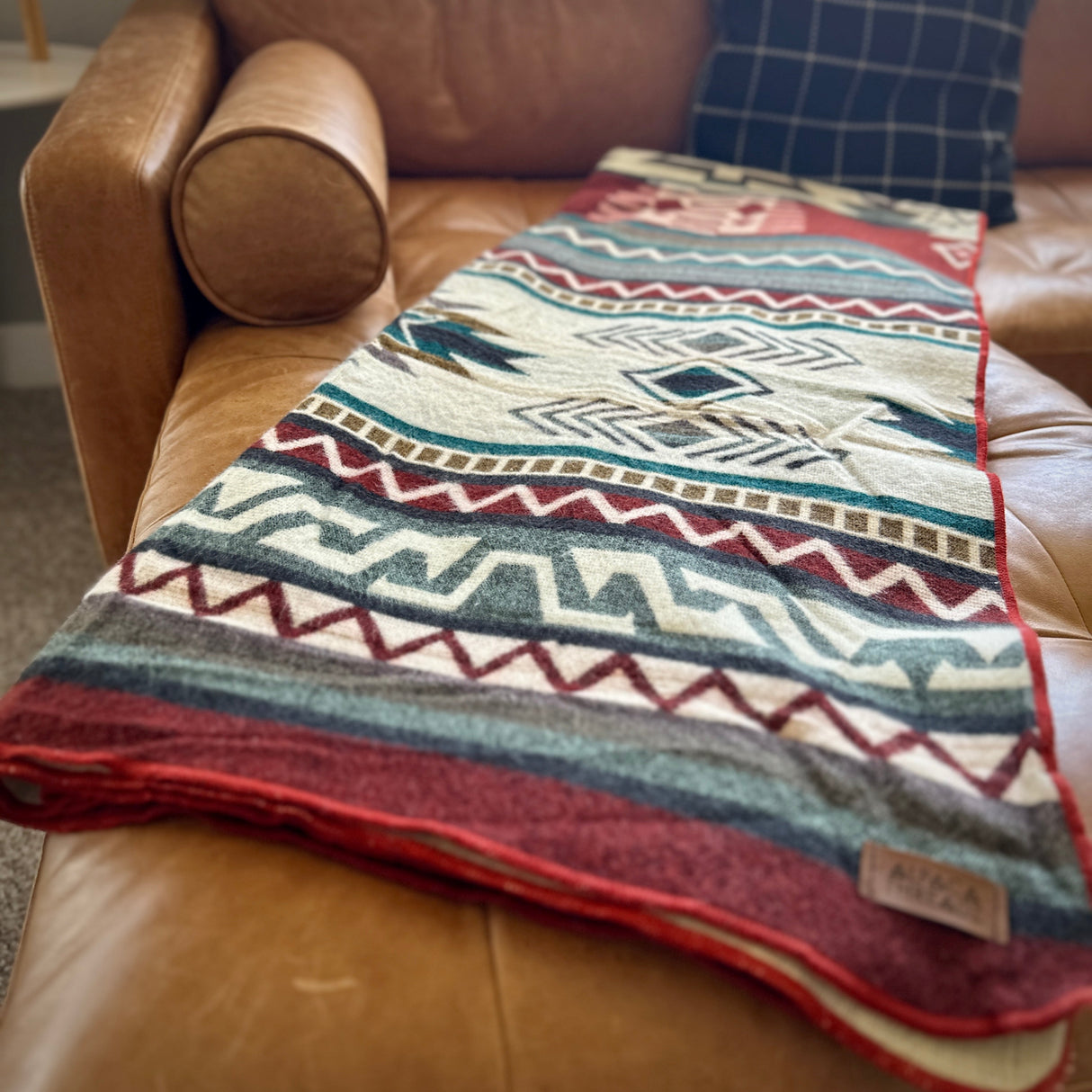 Andean Alpaca Wool Blanket - Red Rocks 90" x 78” - Sumiye Co