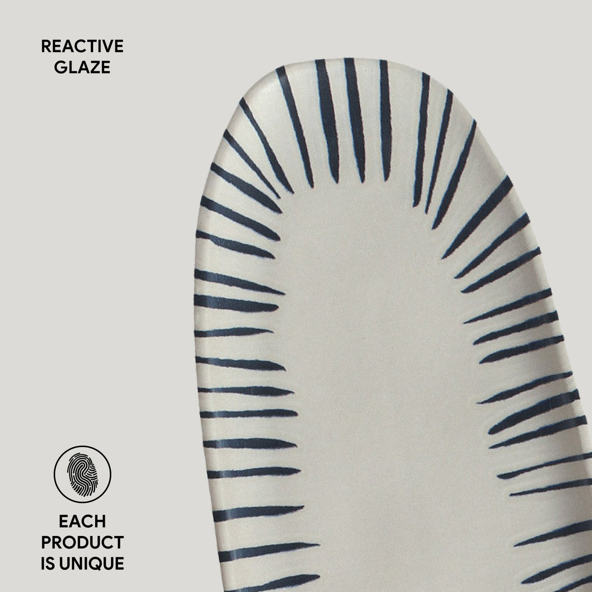 Shallow Organic Oval Platter Large Set of 4
