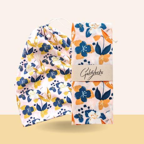 Bread Bag + Beeswax Wrap Set: Amber Blueberry - Sumiye Co
