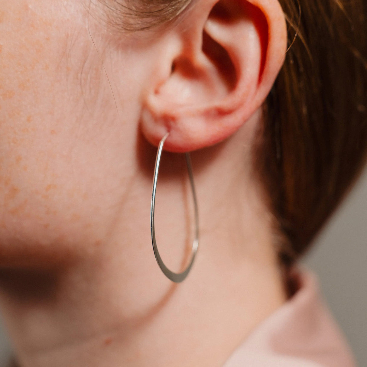 925 Silver Earrings, Handmade Gift, Minimalist Oval Earrings