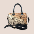Leopard Print Leather Barrel Bag  | Ethically Sourced Hides - Sumiye Co