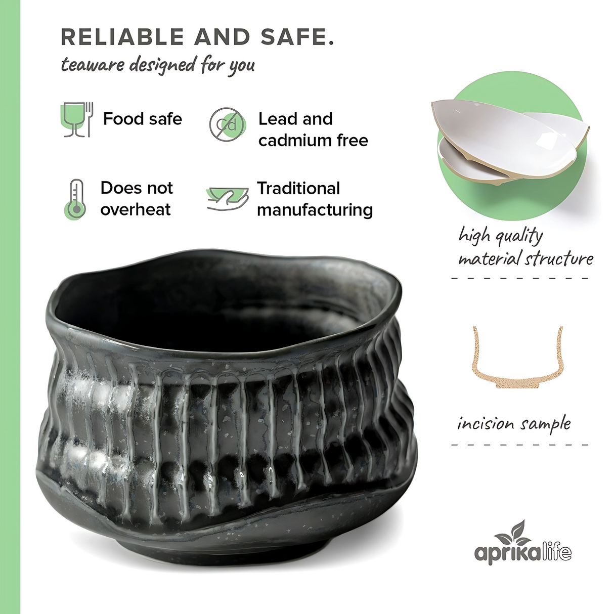 Black Ceramic Meisen Matcha Bowl