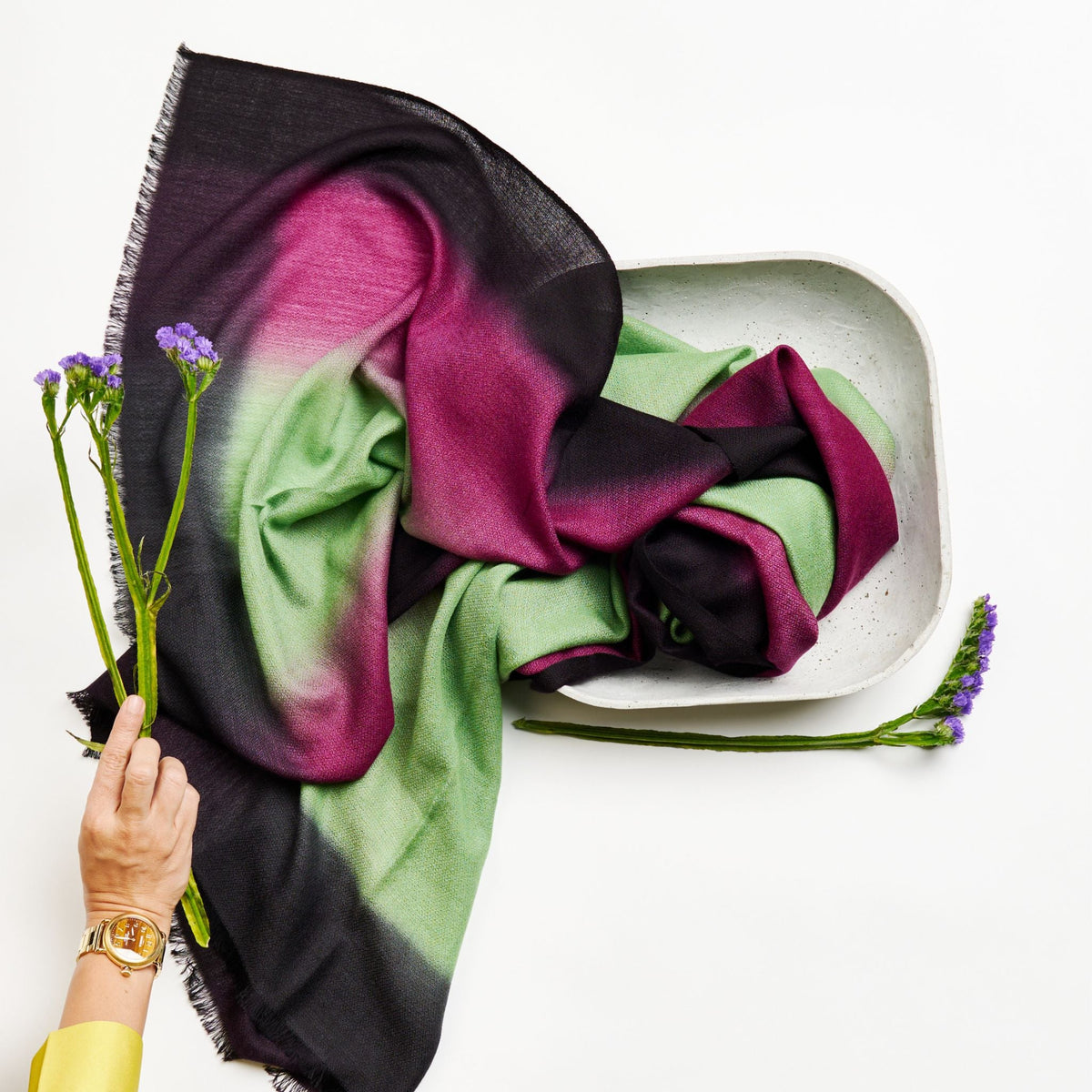 Iris Courtyard Hand Woven Cashmere Merino Scarf
