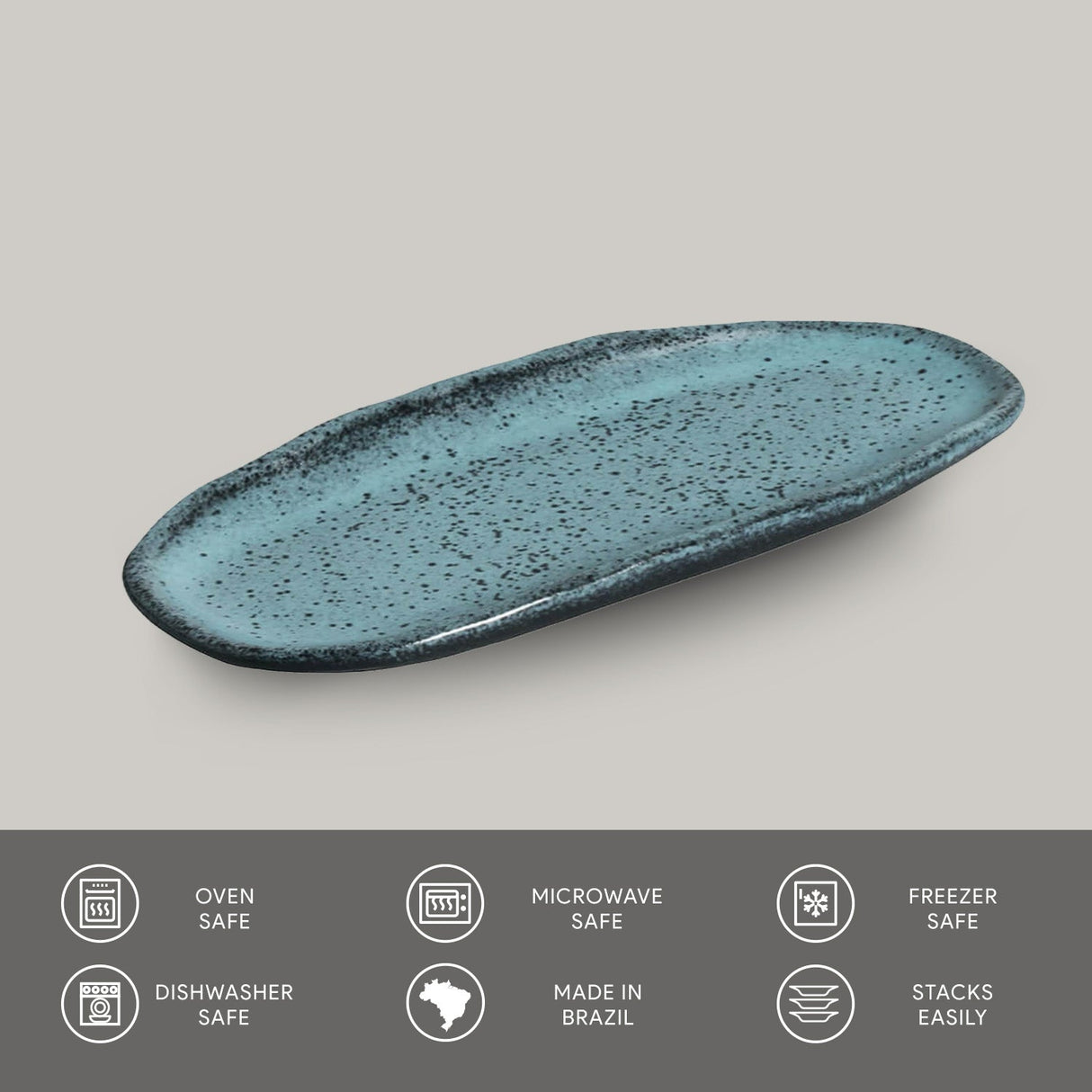 Shallow Organic Oval Platter Mini Set of 4