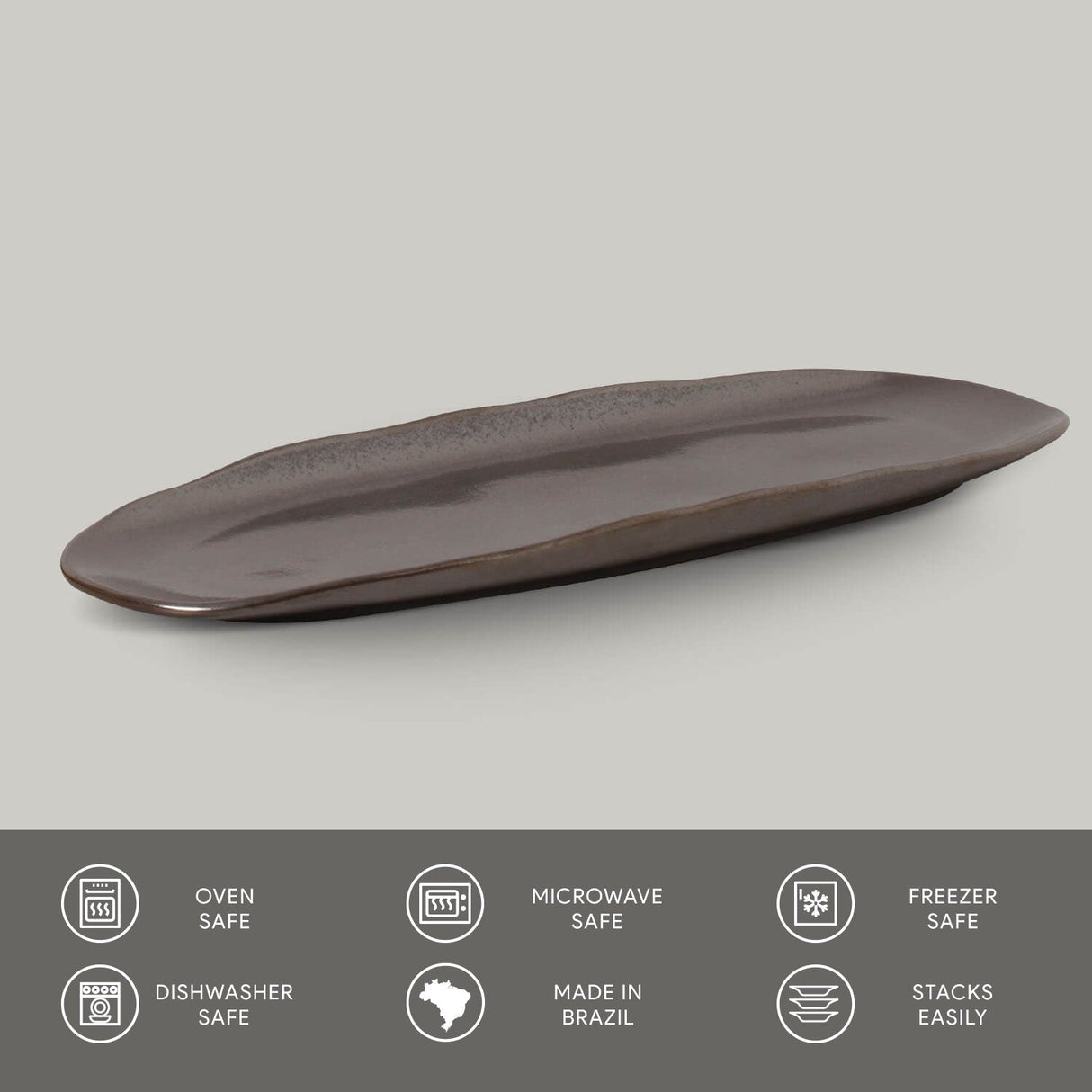 Shallow Organic Oval Platter Large Set of 4