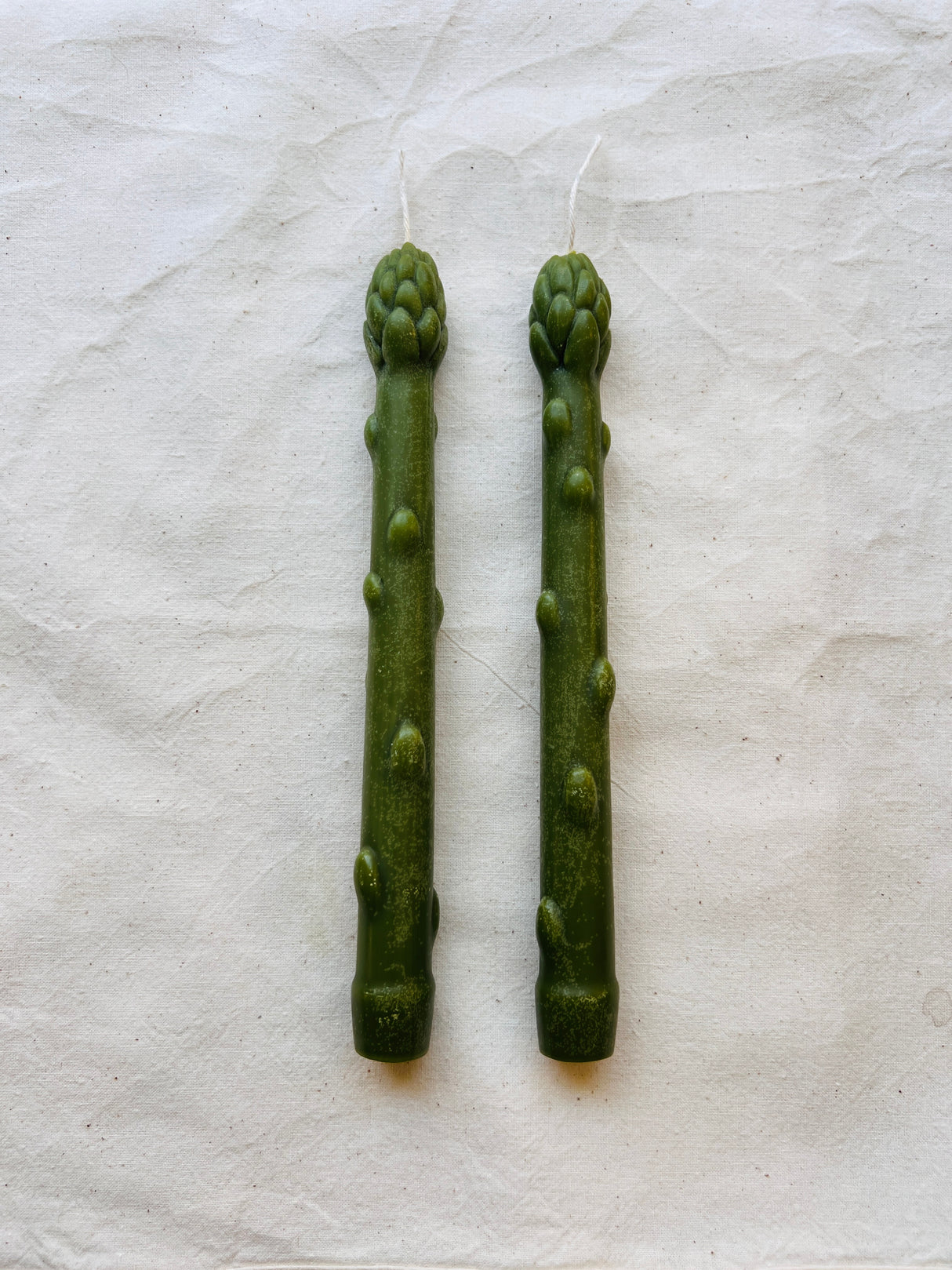 Handcrafted Asparagus Candles – Botanical Taper Candles – Set of 2 - Sumiye Co