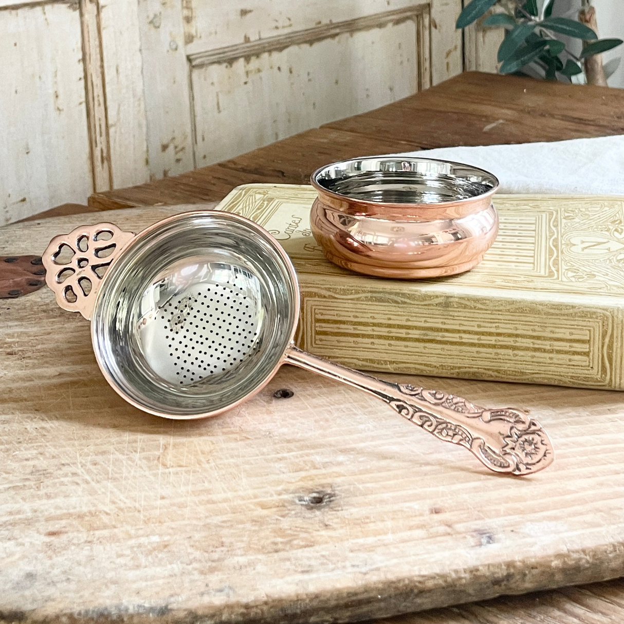 Copper Tea Strainer | Vintage Inspired French - Sumiye Co