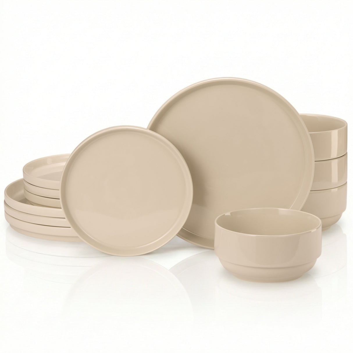 Dinnerware Set, 12 Piece Service for 4, Ceramic, Cambridge Classics