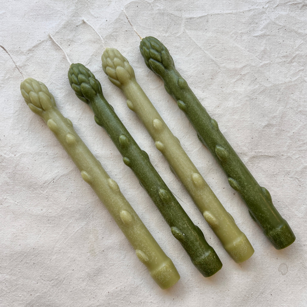 Handcrafted Asparagus Candles – Botanical Taper Candles – Set of 2 - Sumiye Co