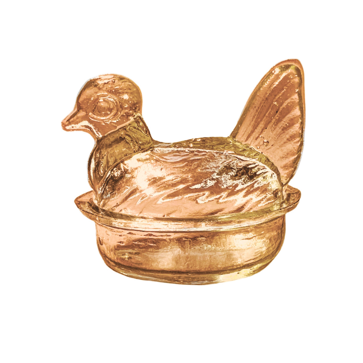 Nesting Hen Bowl & Lid - MAPLE | Hand Blown Glass - Colombia - Sumiye Co