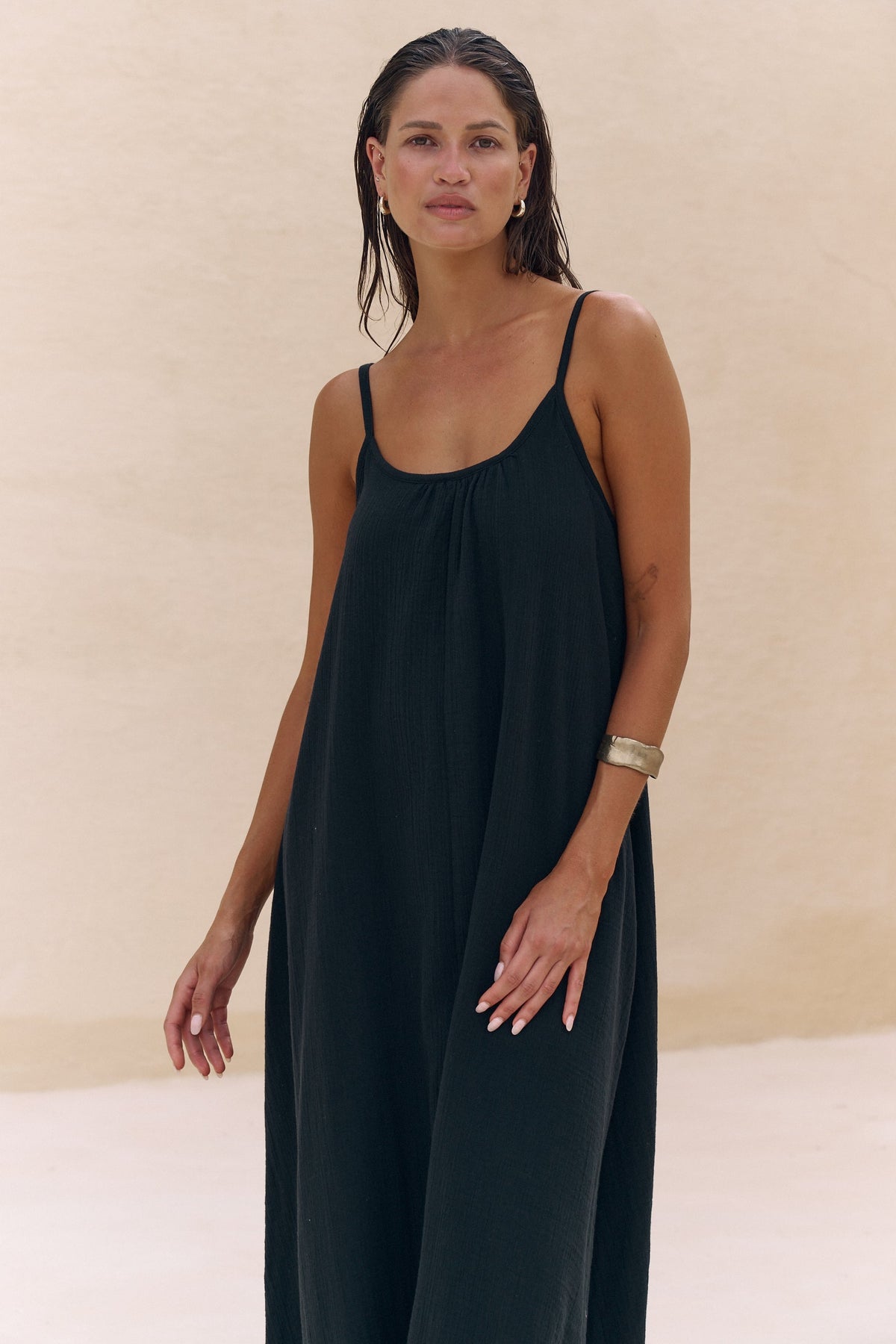 Aura Low Back Maxi Dress - Black