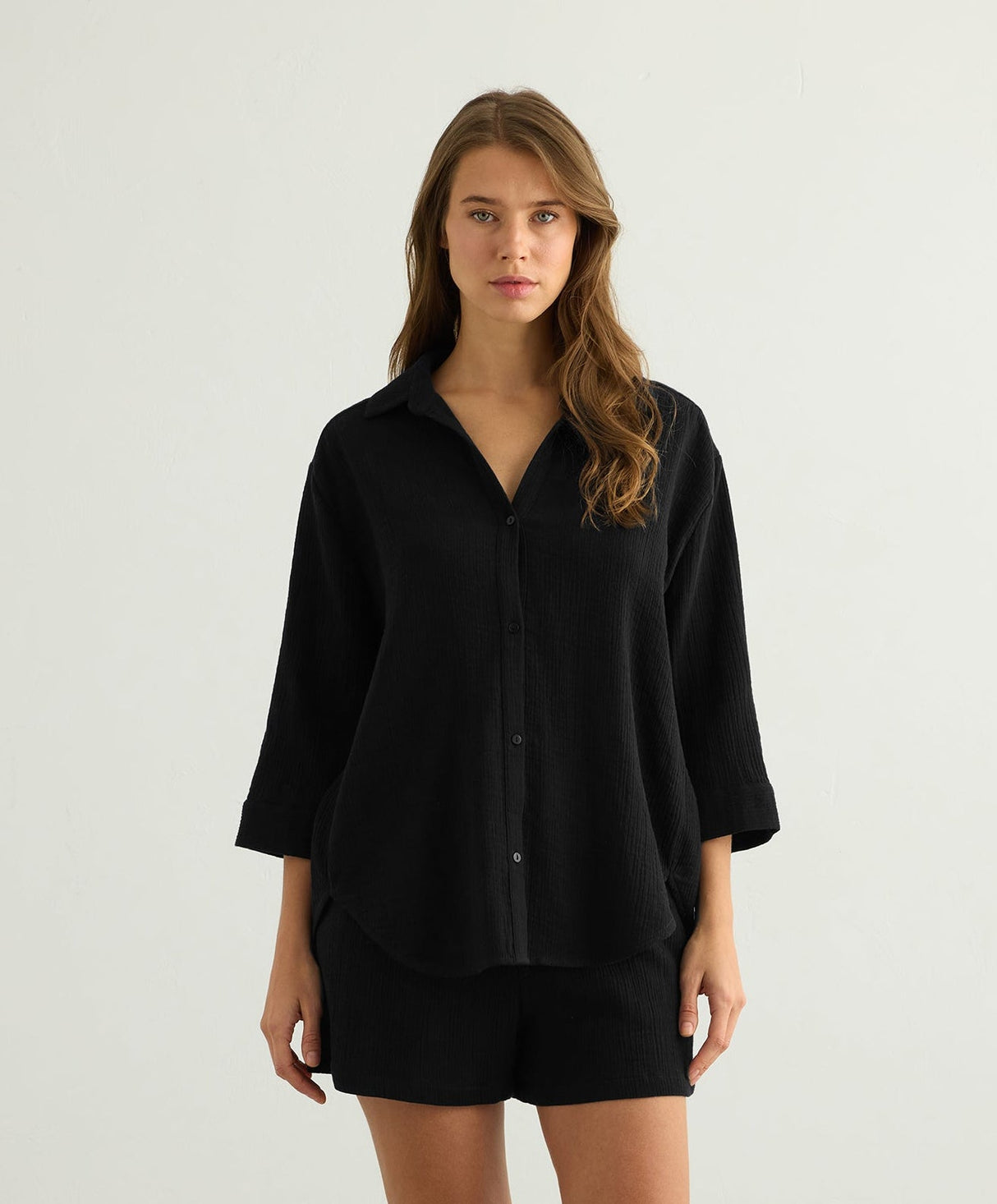 Aura Maxi Shirt - Black - Sumiye Co
