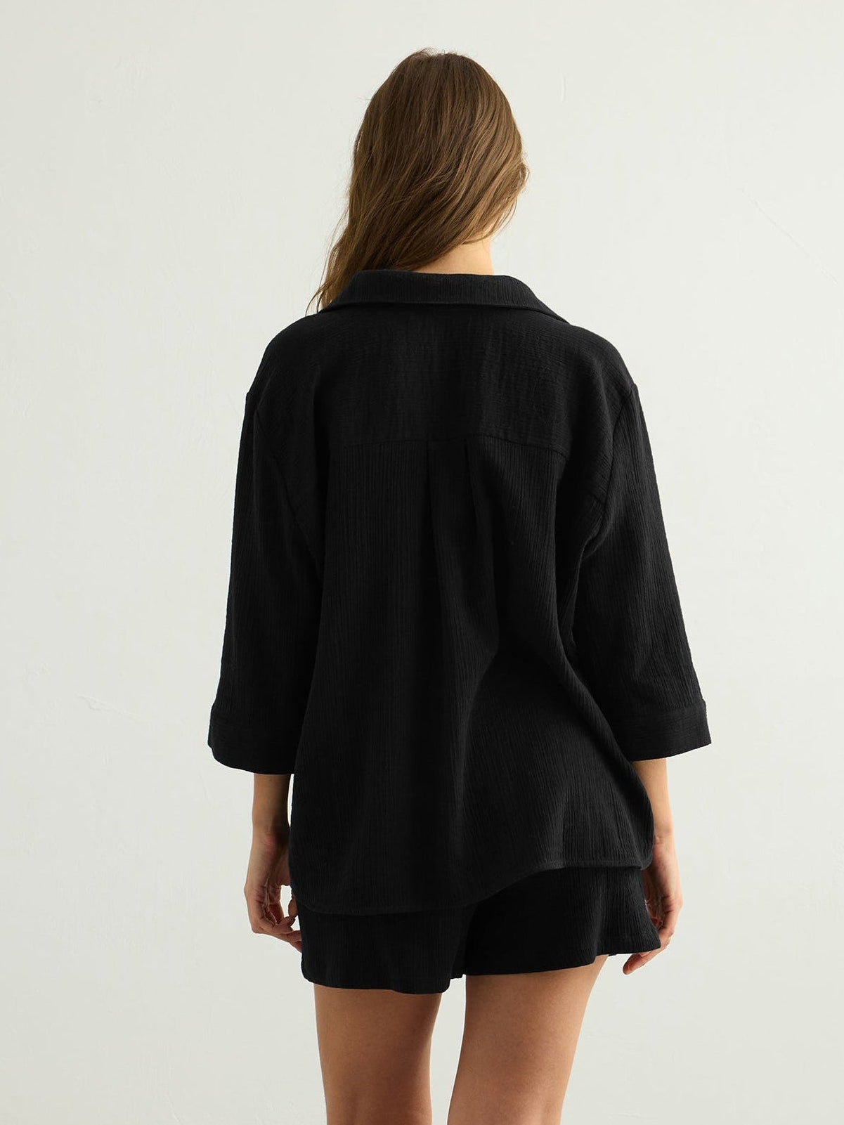 Aura Maxi Shirt - Black - Sumiye Co