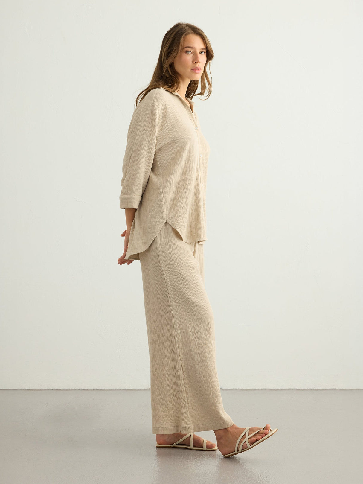 Aura Maxi Shirt - Oatmeal - Sumiye Co