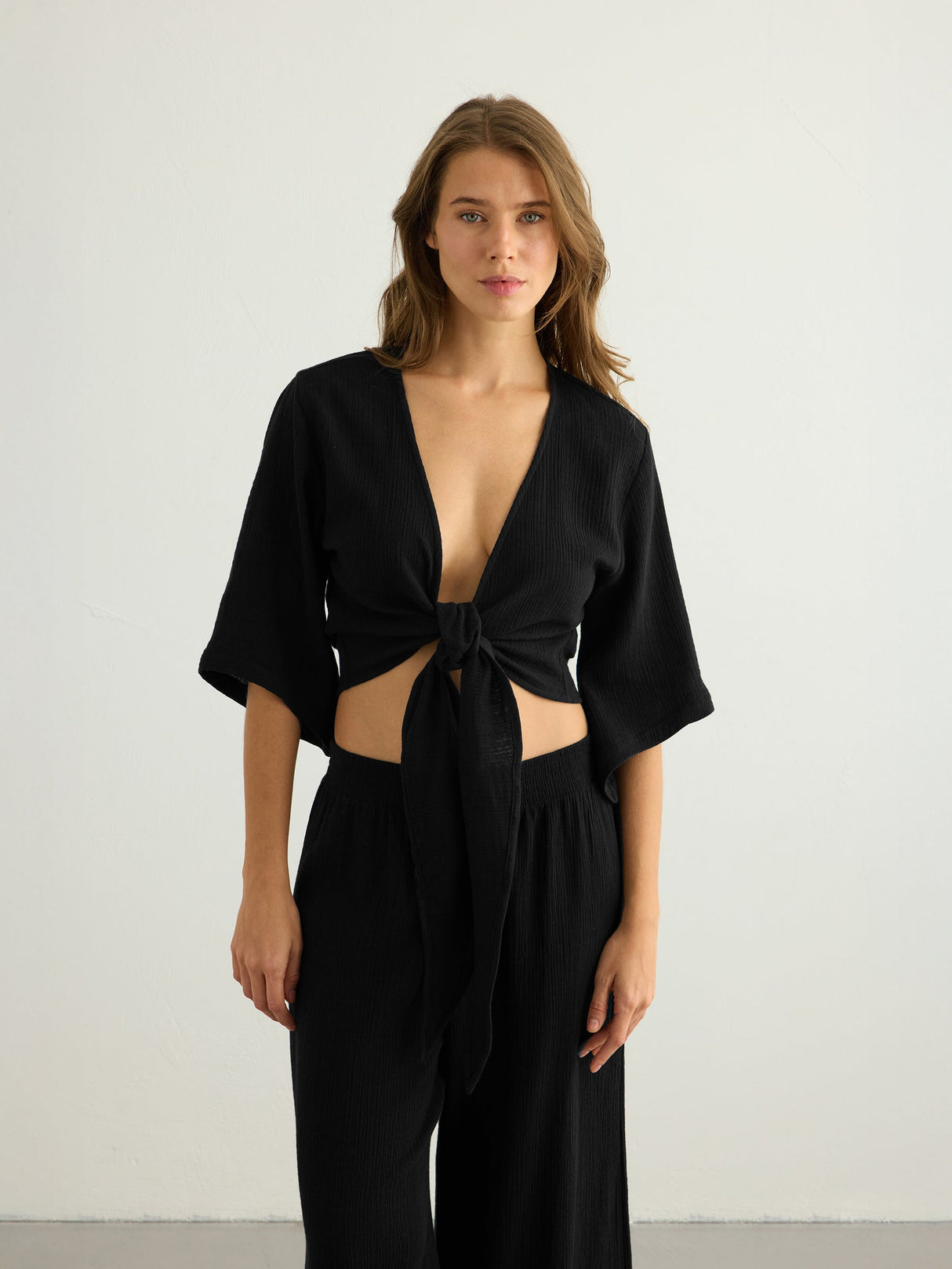 Aura Wrap Top - Black - Sumiye Co