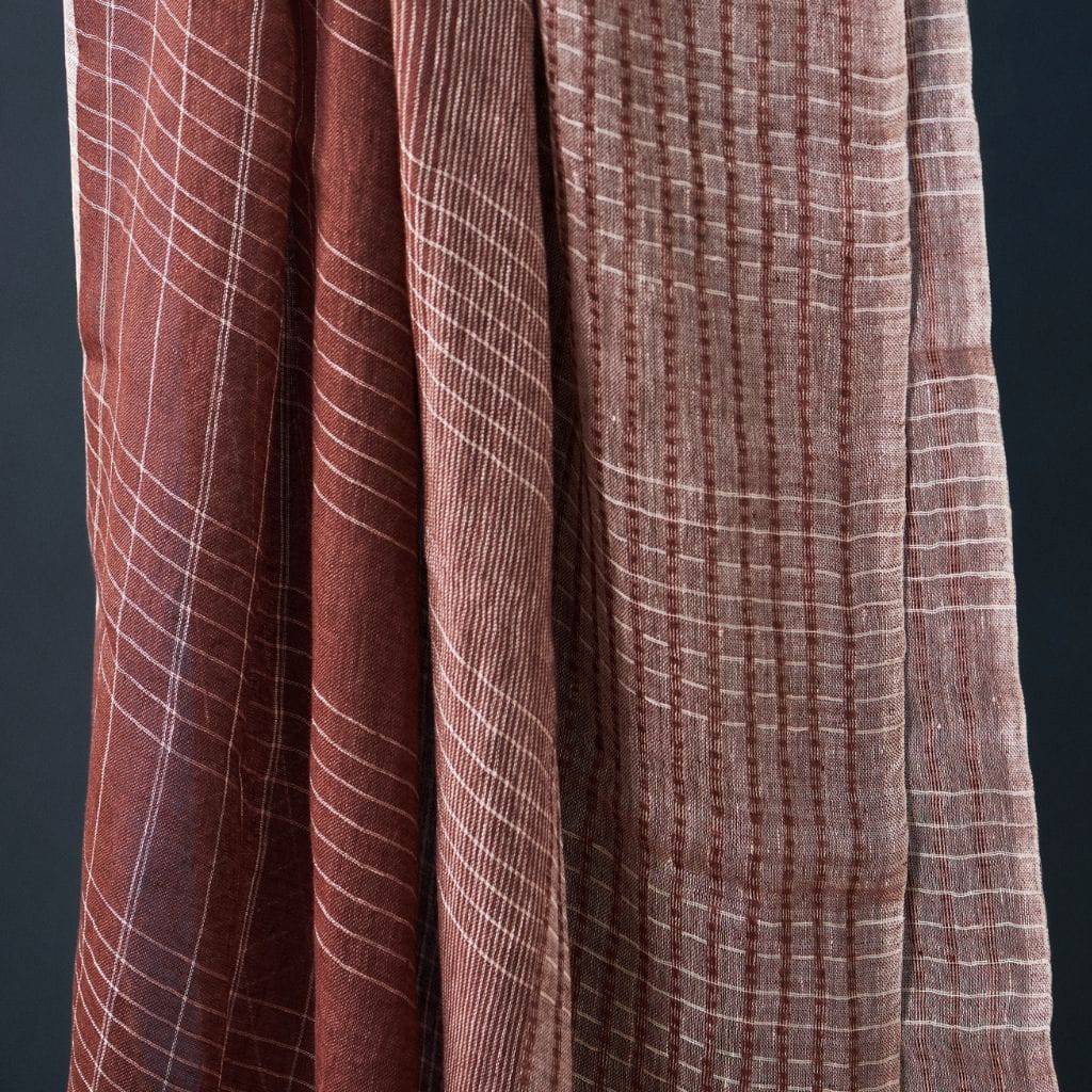 Auro Cinnabar Handwoven Linen Scarf - Sumiye Co