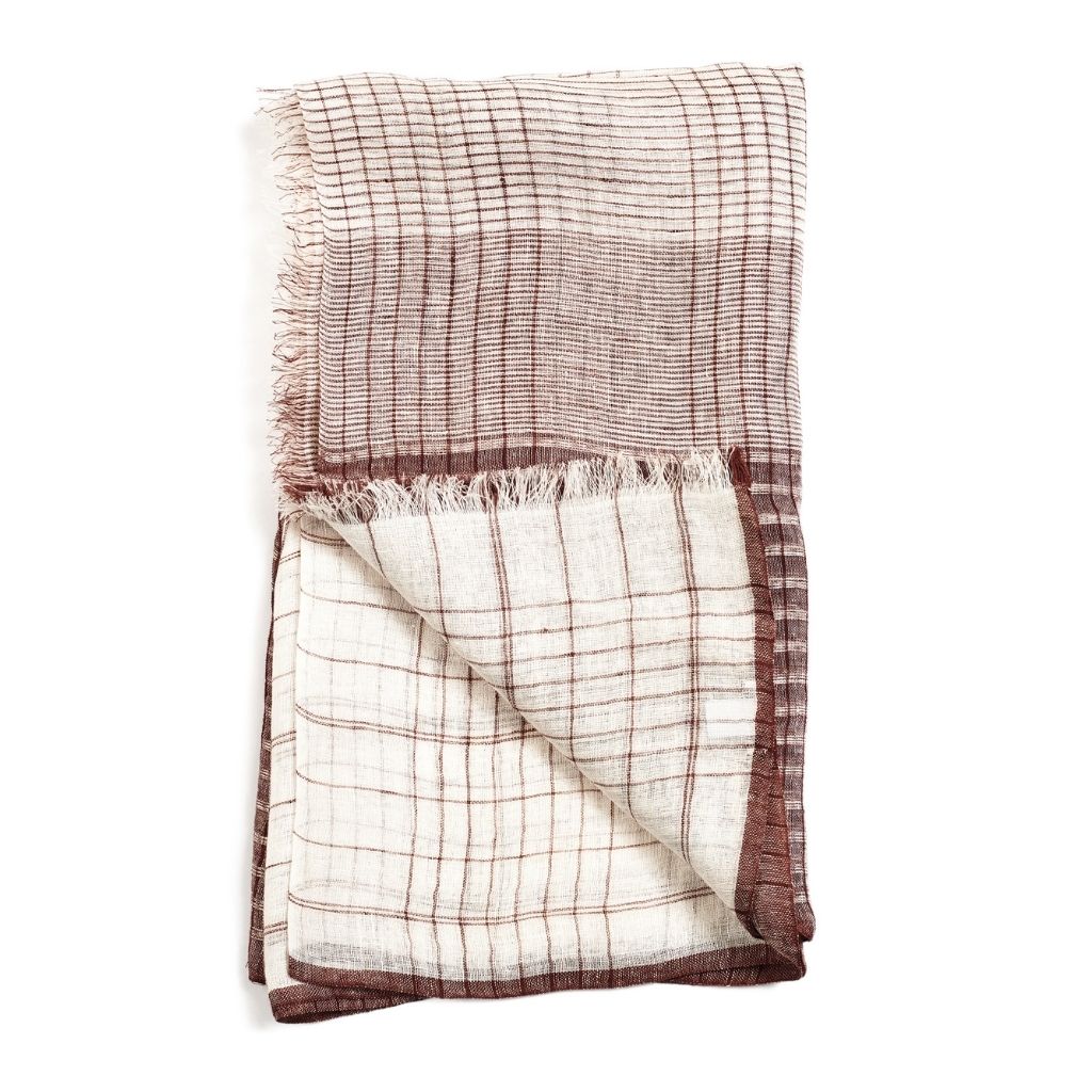 Auro Cinnabar Handwoven Linen Scarf - Sumiye Co