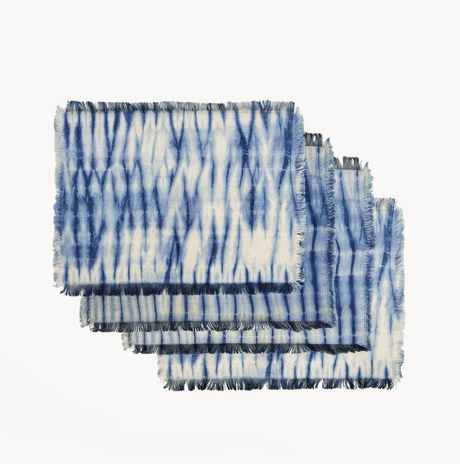 Tie Dye Cotton Placemat - Indigo Blue (Set of 4) - Sumiye Co