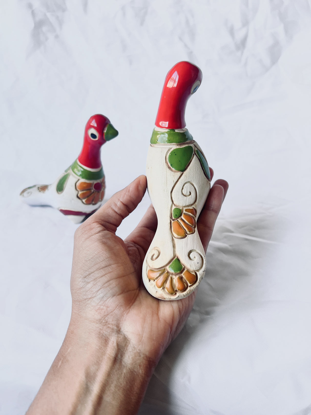 Ceramic Birds Set – Handmade Folk Art Sculpture from Colombia - Sumiye Co