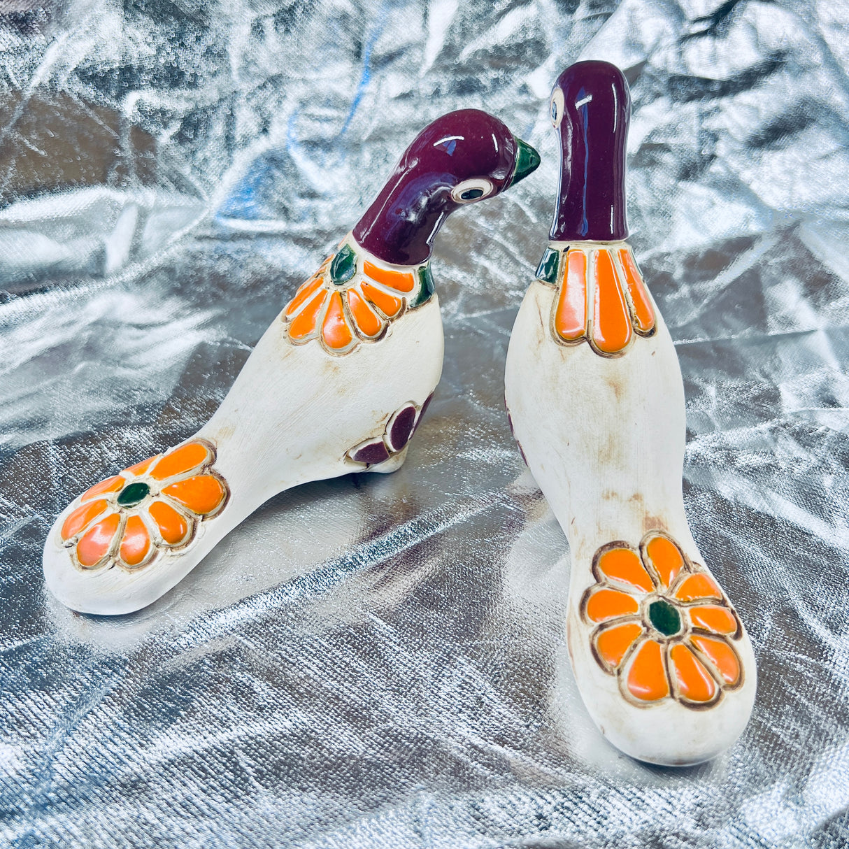 Ceramic Birds Set – Handmade Folk Art Sculpture from Colombia