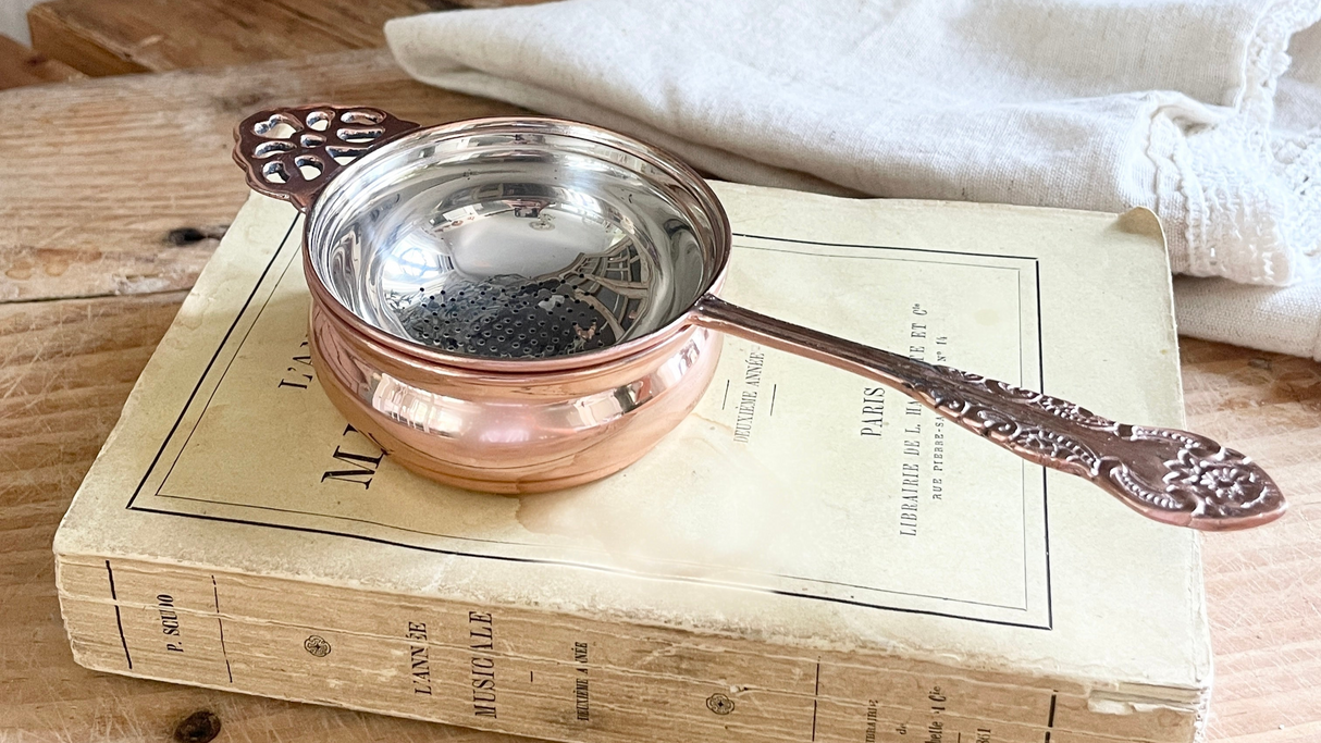 Copper Tea Strainer | Vintage Inspired French - Sumiye Co