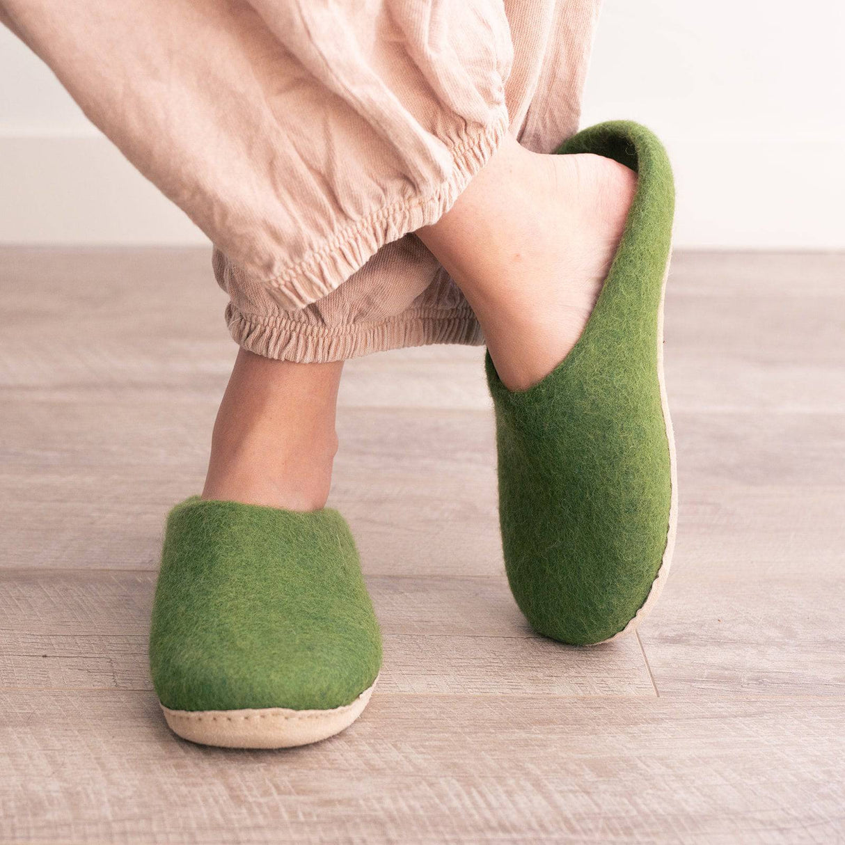 Forest Green | Luxury Organic Merino Wool Slippers - Sumiye Co
