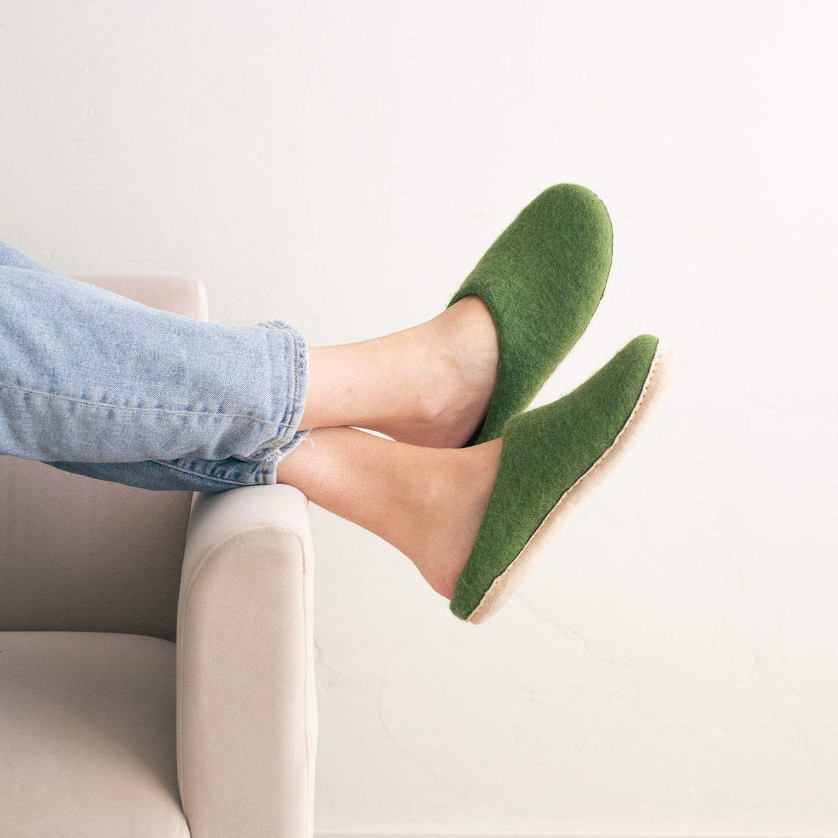 Forest Green | Luxury Organic Merino Wool Slippers - Sumiye Co