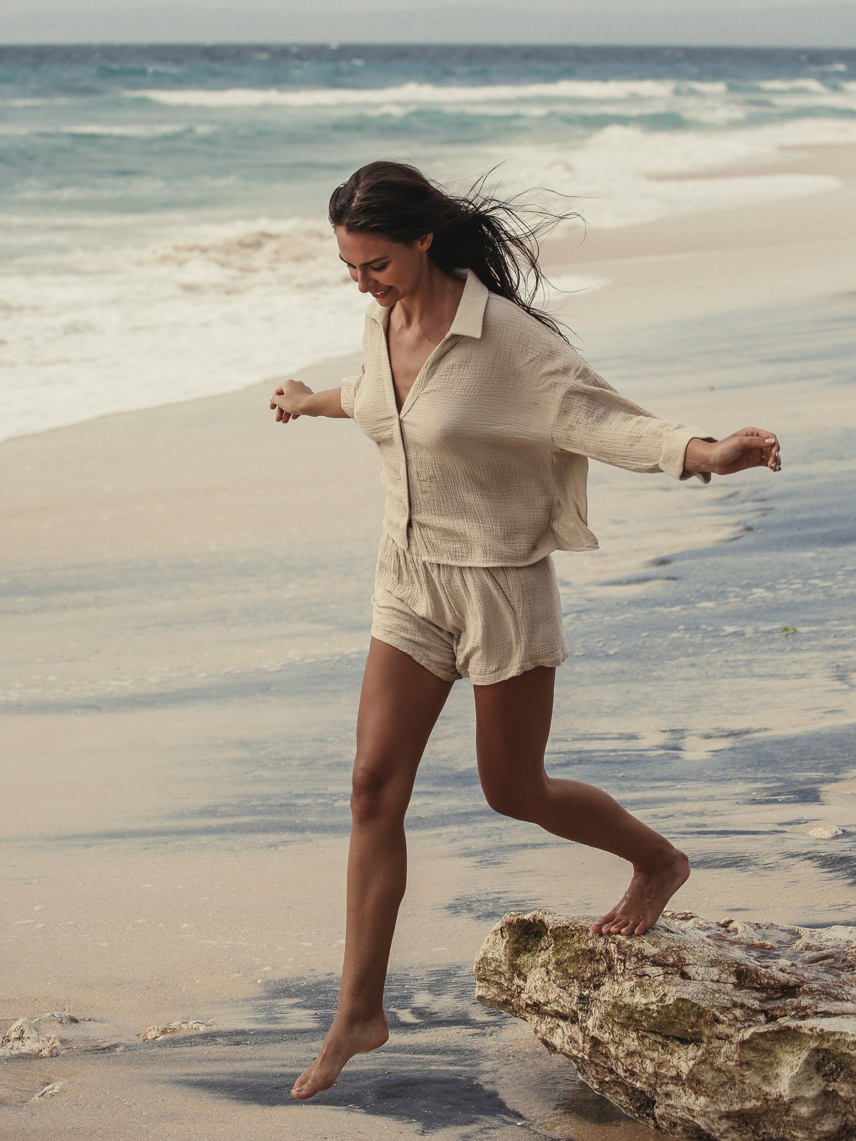 Echo Mini Shirt - Oatmeal - Sumiye Co