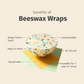 Mushroom Pair: Set of 3 Beeswax Wraps + Dishcloth