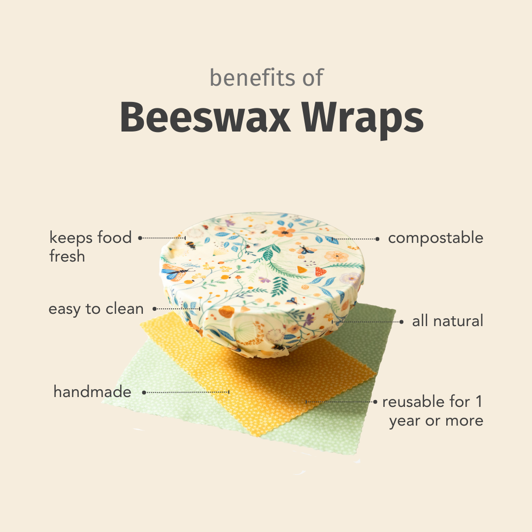 Beeswax Food Wraps: Surfer Girls Set of 3
