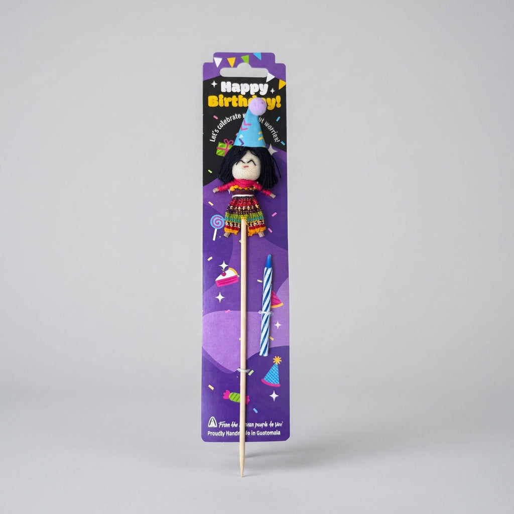 Birthday Cake Topper Doll & Candle