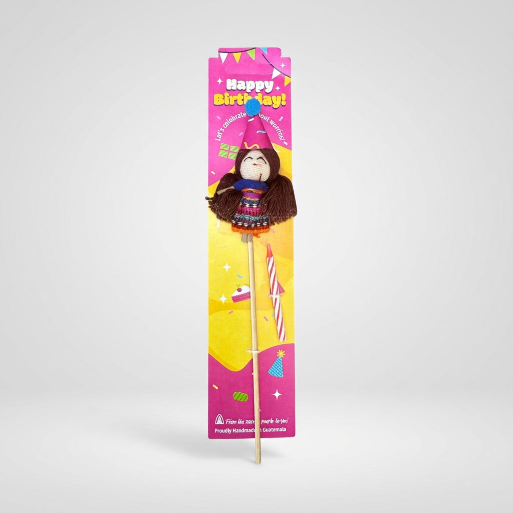 Birthday Cake Topper Doll & Candle
