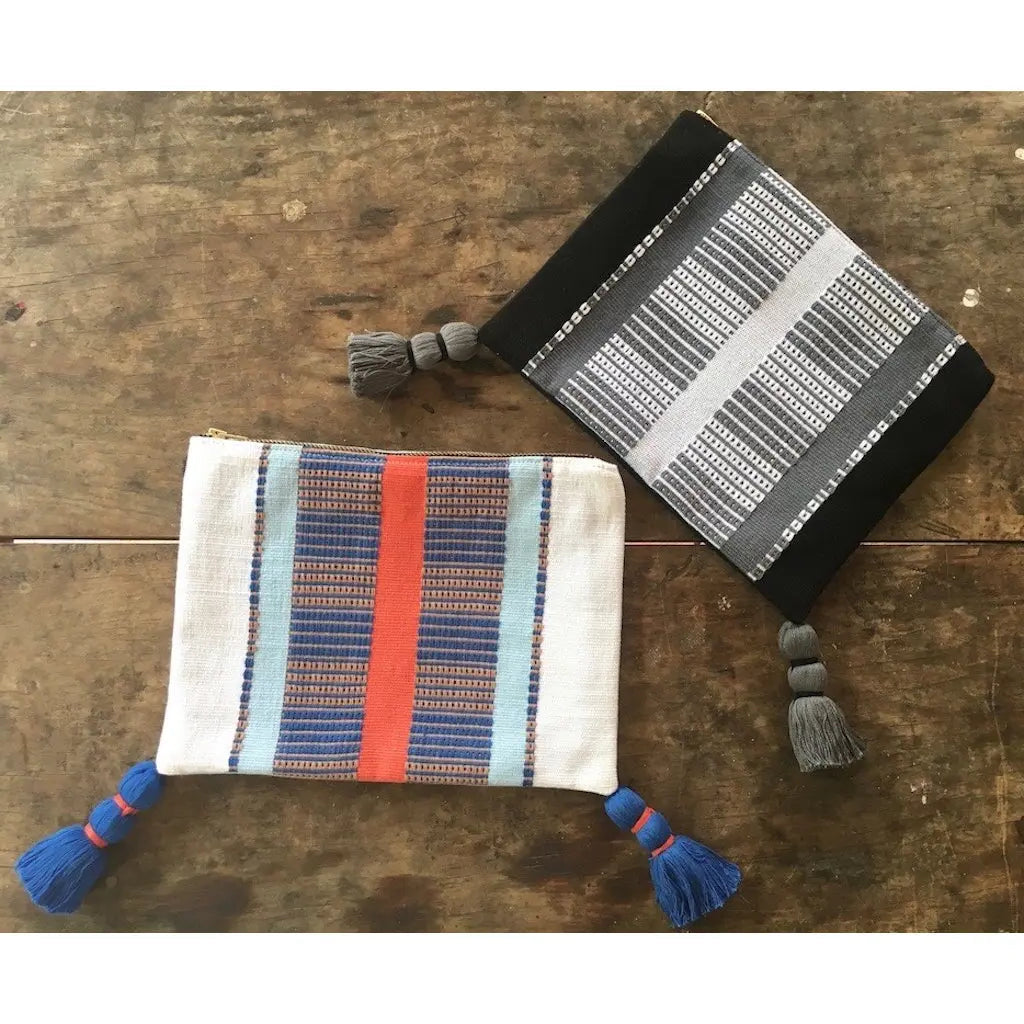 Black Striped Backstrap Clutch-1