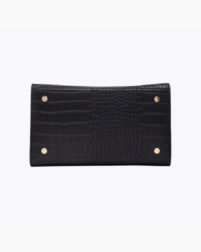 The Luncher - Black Croc | Designer Lunch Bags & Totes - Sumiye Co
