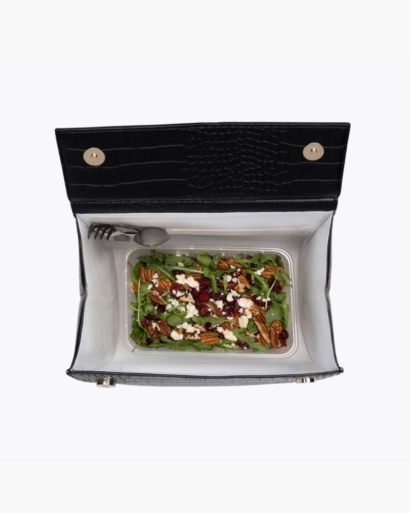 The Luncher - Black Croc | Designer Lunch Bags & Totes - Sumiye Co