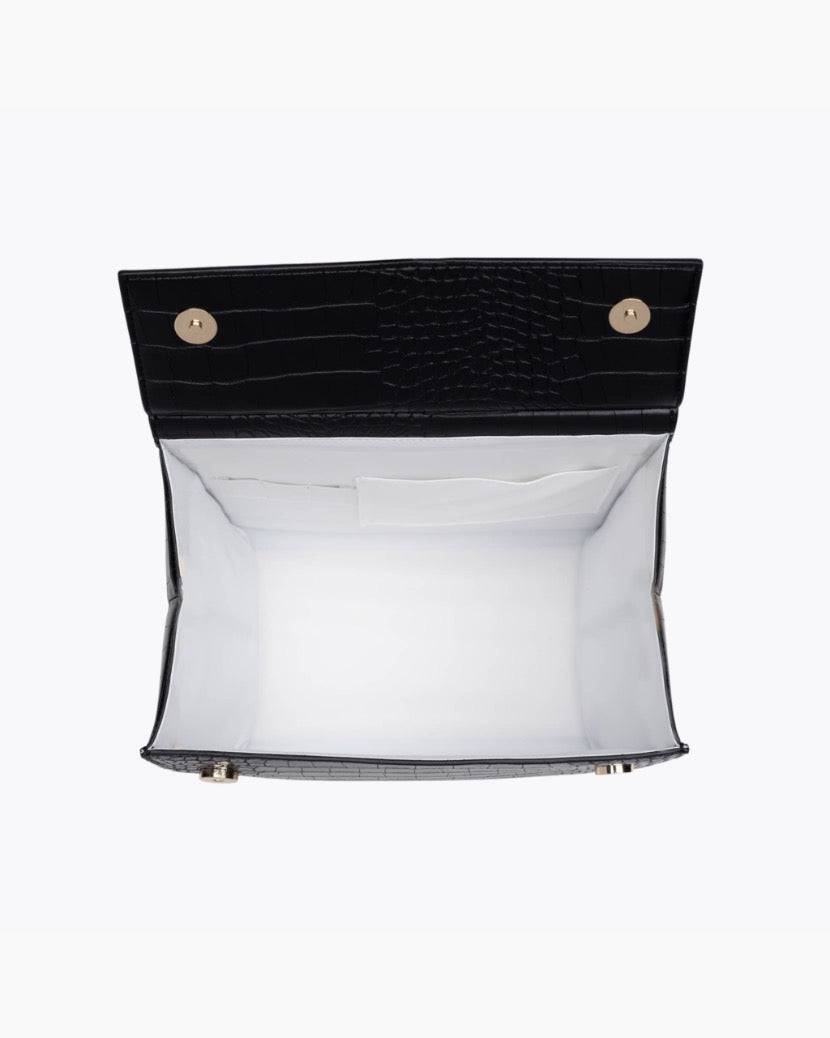 The Luncher - Black Croc | Designer Lunch Bags & Totes - Sumiye Co