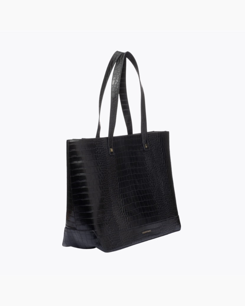 The Tote - Black Croc | Designer Lunch Bags & Totes - Sumiye Co