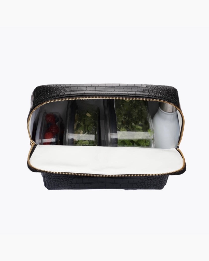 The Tote - Black Croc | Designer Lunch Bags & Totes - Sumiye Co