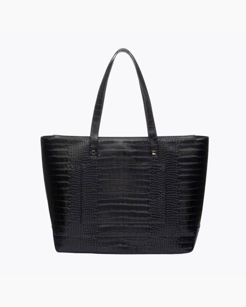 The Tote - Black Croc | Designer Lunch Bags & Totes - Sumiye Co