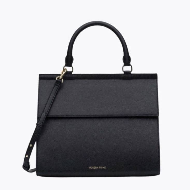 The Large Luncher - Black | Designer Lunch Bags & Totes - Sumiye Co