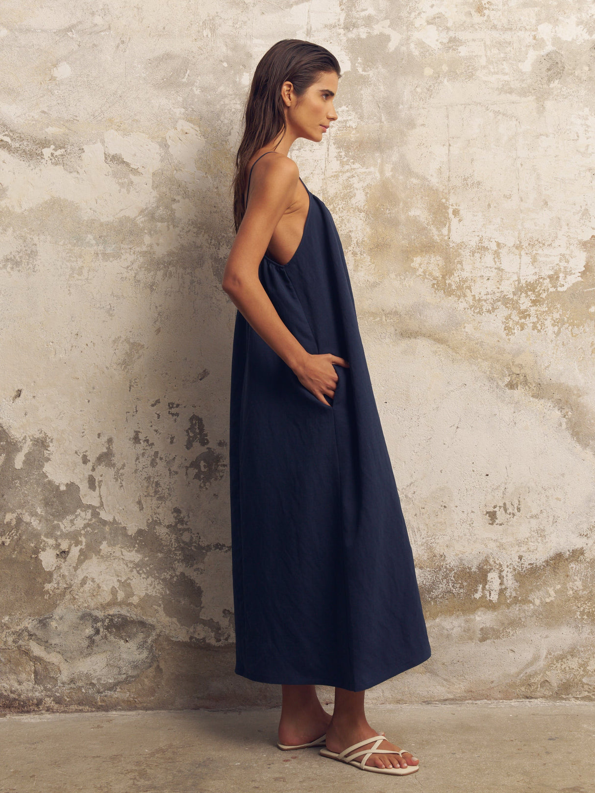 Bliss Flow Maxi Dress - Navy - Sumiye Co