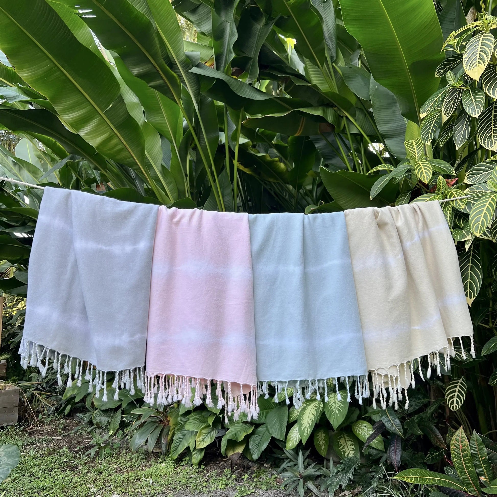 Blush Tie Dye Turkish Beach Towel-1