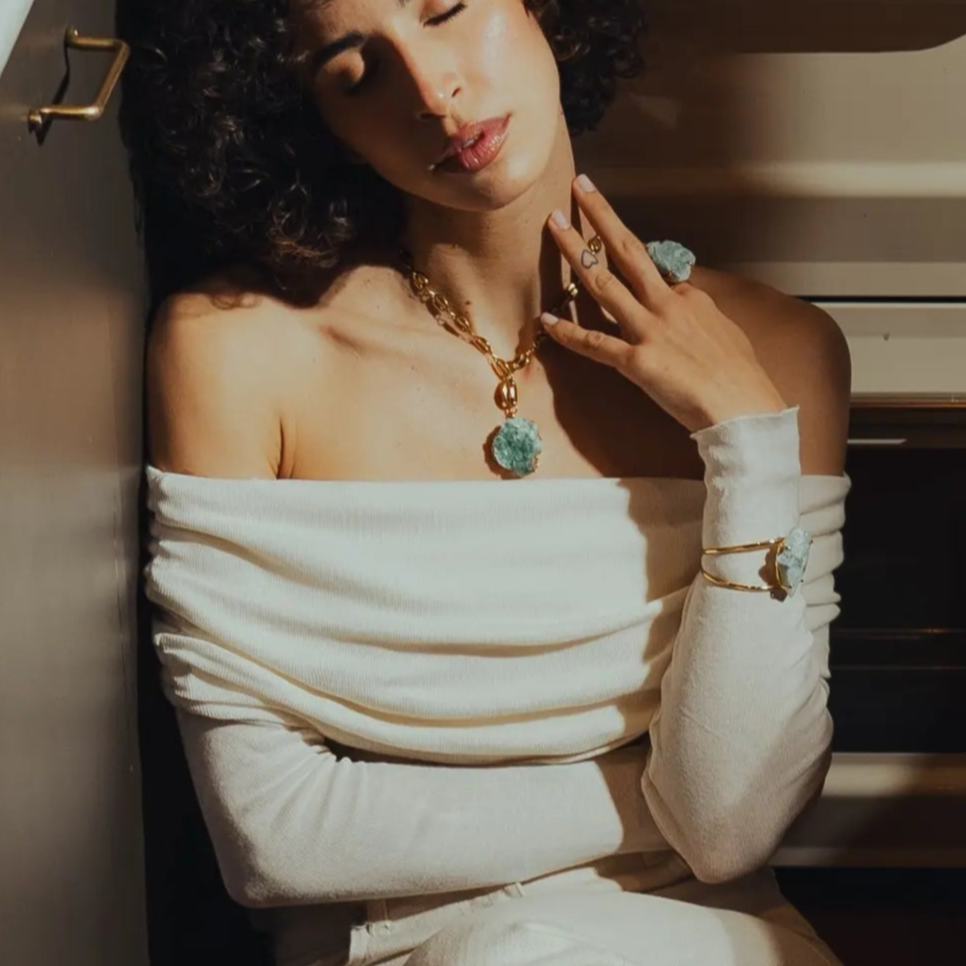 Bracelet with Celestite | Blue Crystal | Serenity and Spiritual Connection by Phoebe`s - Sumiye Co