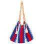 COLETTE Macrame Beach Bag In Red, White & Blue - Sumiye Co
