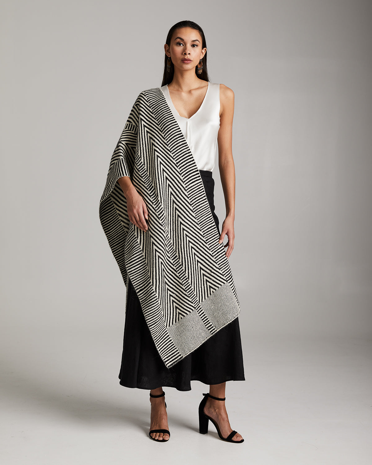 Chevron Shawl in Baby Alpaca - Sumiye Co