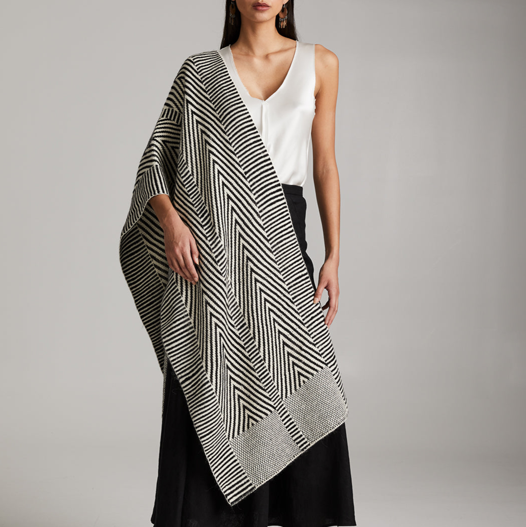 Chevron Shawl in Baby Alpaca - Sumiye Co